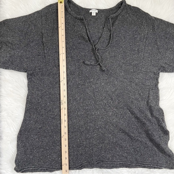 J. Jill Women’s Gray Tie Neck Sweater 3/4 Sleeve Sz L - Picture 10 of 11